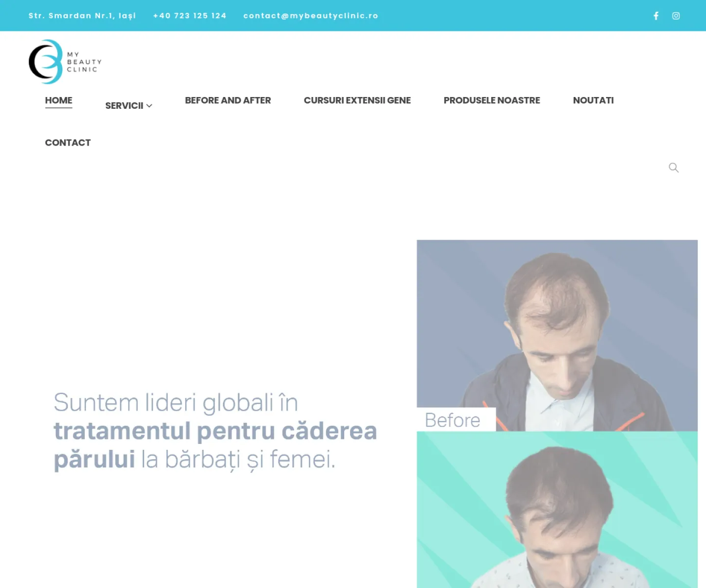 Captură a paginii principale My Beauty Clinic